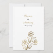 Luxe witgouden typografie bloemenbruiloft RSVP Kaart (Achterkant)