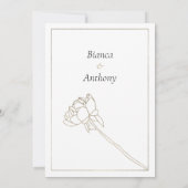 Luxe witgouden typografie pioen Save the Date Kaart (Achterkant)