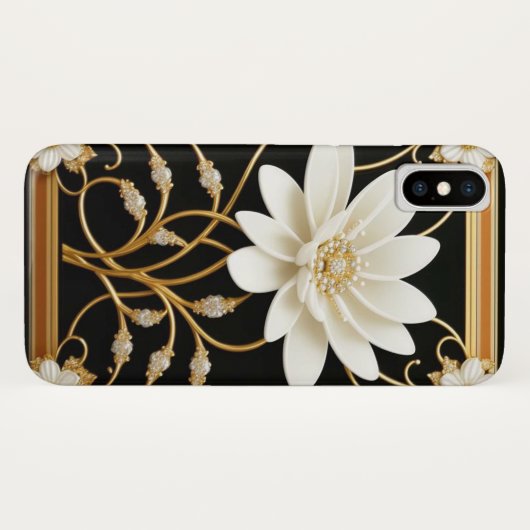 Luxe Witte Bloem Case-Mate iPhone Case (Achterkant (horizontaal))