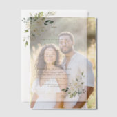 Luxe Witte Bloemen Gouden Lijst Meisje Doop Vellum Uitnodigingen (Offset (Koppel))