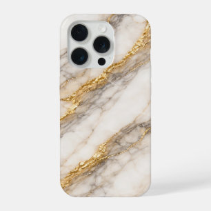 Luxe witte Calacatta-marmer met gouden aders iPhone 15 Pro Case