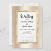 Luxe witte champagne gouden glamour bruiloft kaart (Voorkant)