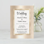 Luxe witte champagne gouden glamour bruiloft kaart (Staand voorkant)