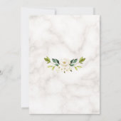 Luxe witte crème bloemen gouden marmeren babyshowe kaart (Achterkant)