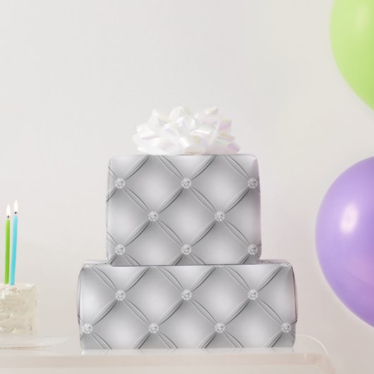 Luxe Witte Diamant Gestoffeerd Patroon Cadeaupapier (Feestgeschenken)