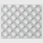 Luxe Witte Diamant Gestoffeerd Patroon Cadeaupapier (Vlak)