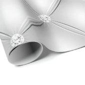 Luxe Witte Diamant Gestoffeerd Patroon Cadeaupapier (Rol Hoek)