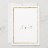 Luxe witte elegante gouden glitter bruiloft kaart (Achterkant)