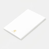 Luxe witte en gouden gepersonaliseerde monogram post-it® notes (Schuin)