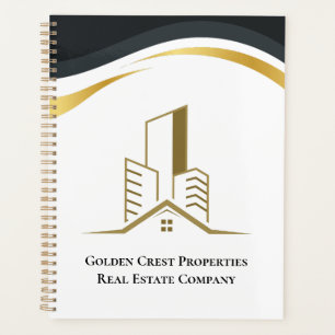 Luxe witte en gouden gepersonaliseerde onroerend g planner