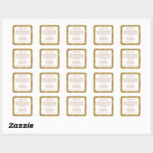 Luxe witte en gouden glinster ingrediënten label (Vel)