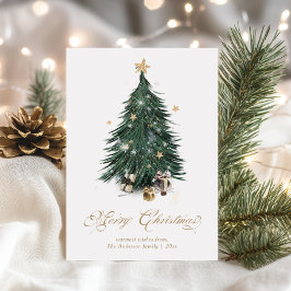 Luxe Witte en Gouden Kerst Feestdagenkaart