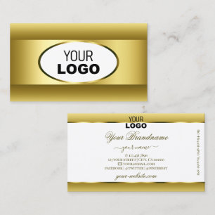 Luxe witte en gouden Ombre Logo Golden Oval Decor Visitekaartje