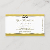 Luxe witte en gouden Ombre Logo Golden Oval Decor Visitekaartje (Achterkant)