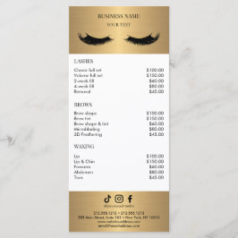 Luxe witte en gouden salonprijzenlijst menu