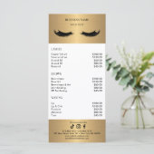 Luxe witte en gouden salonprijzenlijst menu (Staand voorkant)