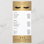 Luxe witte en gouden salonprijzenlijst menu (Voorkant)