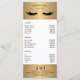Luxe witte en gouden salonprijzenlijst menu