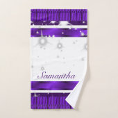 Luxe witte en Paarse scriptnaam Bad Handdoek (Handdoek)