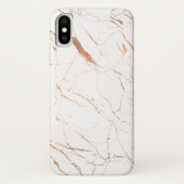 Luxe witte en Roos goudmarmer Case-Mate iPhone Case (Achterkant)