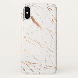 Luxe witte en Roos goudmarmer iPhone X Hoesje