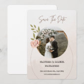 Luxe witte en roze bruiloft uitnodiging (Voorkant / Achterkant)