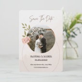 Luxe witte en roze bruiloft uitnodiging (Staand voorkant)