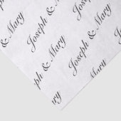 Luxe witte en zwarte verfijnde naam bruiloft tissuepapier (Detail)