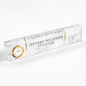 Luxe witte faux marmer naambordje