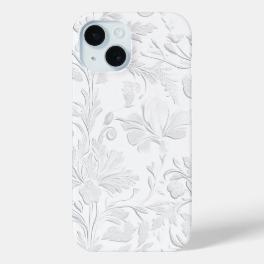 Luxe Witte Gebloemde Geperste Hoes (Achterkant)