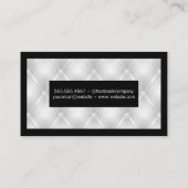 Luxe witte gestoffeerde achtergrond | Zwarte rand Visitekaartje (Achterkant)