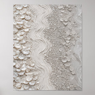 Luxe witte gestructureerde abstracte poster