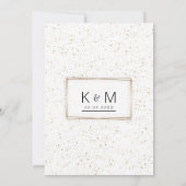 Luxe witte glazen goudglitter confetti Weddenschap Kaart (Achterkant)