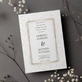 Luxe witte glazen goudglitter confetti Weddenschap Kaart