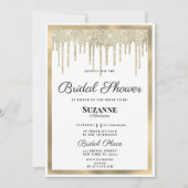 Luxe witte glitter druppelt Vrijgezellenfeest Kaart (Voorkant)