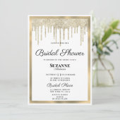 Luxe witte glitter druppelt Vrijgezellenfeest Kaart (Staand voorkant)