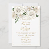 Luxe witte glitter rozen floral Weddenschap Kaart (Voorkant)