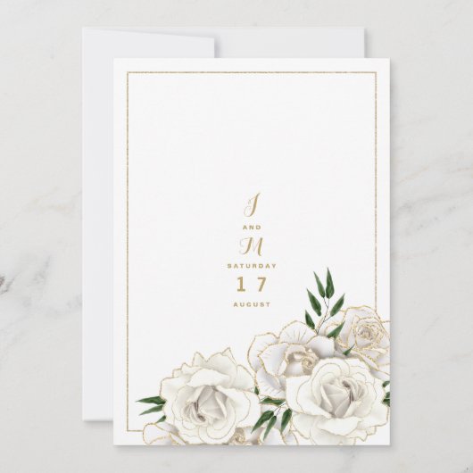 Luxe witte glitter rozen floral Weddenschap Kaart (Achterkant)