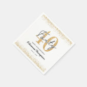 Luxe Witte Goud 40e Verjaardag Servetten (Hoek)