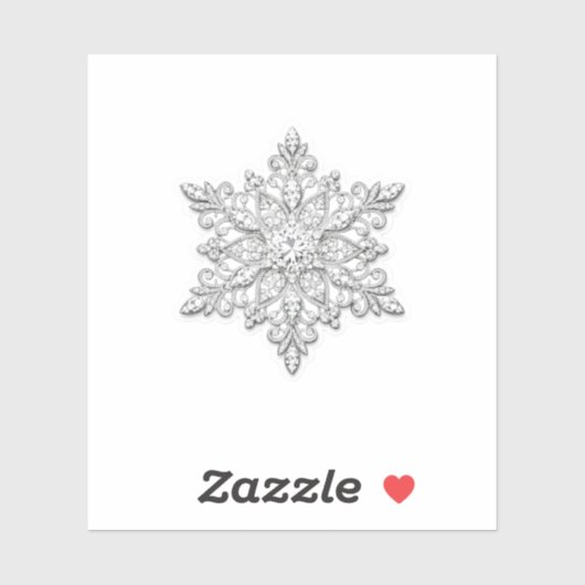 Luxe Witte Goud Sneeuwvlok Diamant Sticker Winter (Vel)