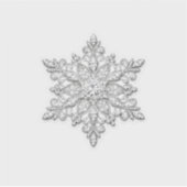 Luxe Witte Goud Sneeuwvlok Diamant Sticker Winter (Voorkant)