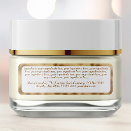 Luxe witte gouden cosmeticapot ingrediëntenlabel  etiket