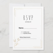 Luxe witte gouden geometrische bloem RSVP Kaart (Voorkant)