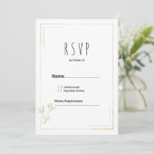 Luxe witte gouden geometrische bloem RSVP Kaart (Staand voorkant)