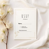 Luxe witte gouden geometrische bloem RSVP Kaart