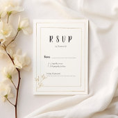 Luxe witte gouden minimalistische bloemen RSVP Kaart