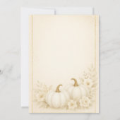 Luxe Witte & Gouden Pompoen Baby Shower Bedankt (Achterkant)
