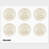 Luxe witte & gouden pompoen ronde sticker | Herfst (Vel)