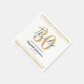 Luxe witte & gouden servetten voor 30e verjaardag (Hoek)