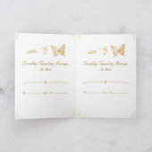 Luxe witte & gouden trouwuitnodiging kaart (Binnen)